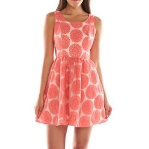 LC Lauren Conrad Coral Floral Dress